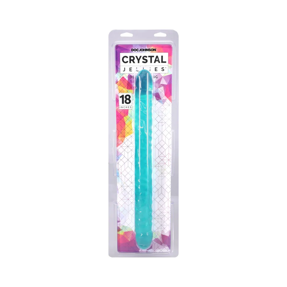 Crystal Jellies Teal 18 Inch Double Dong Dildo by Doc Johnson