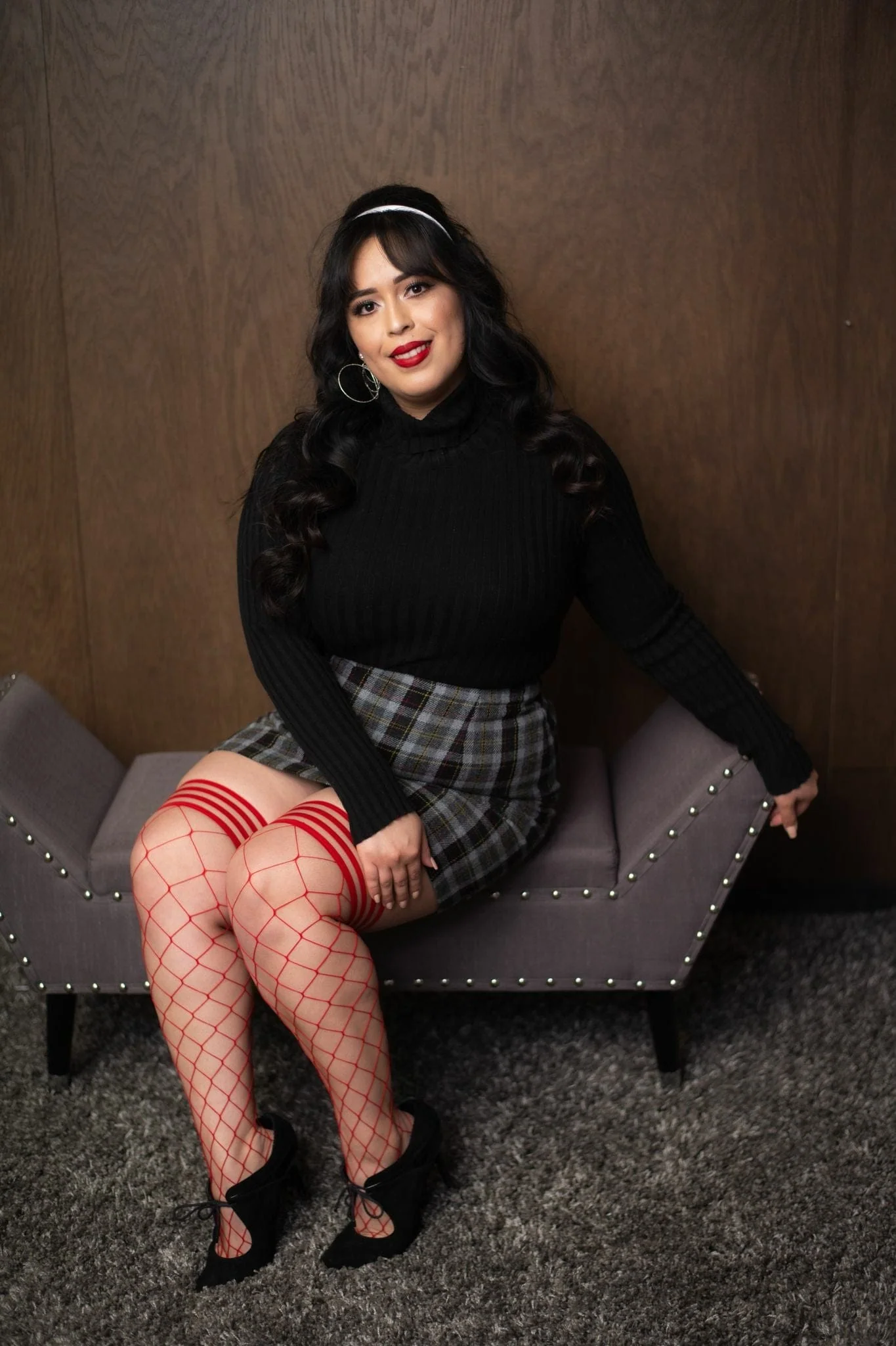 Kix'ies Diamond Fishnet Thigh High with Oversized Netting