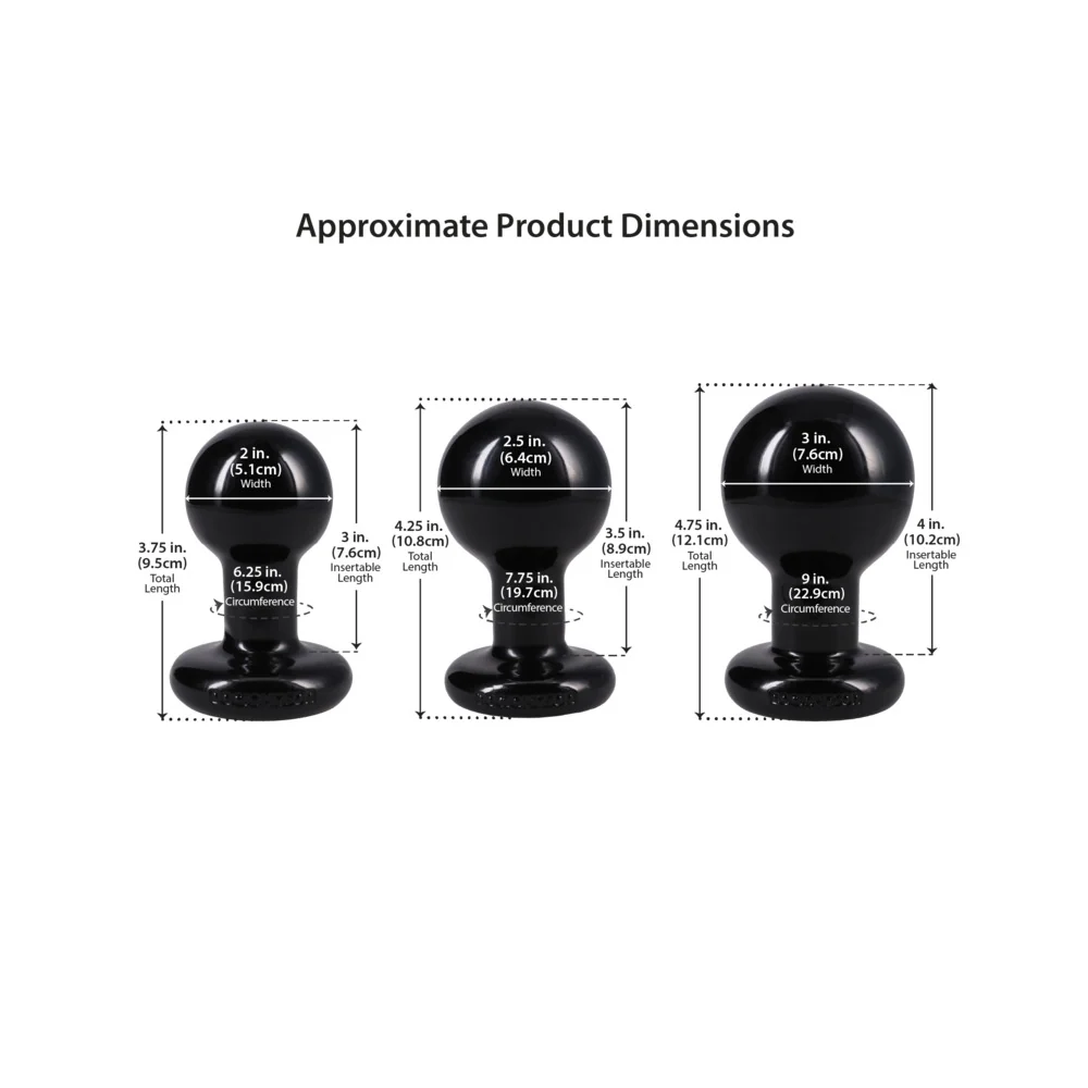 The Classic Round Butt Plug 3pc Anal Trainer Set