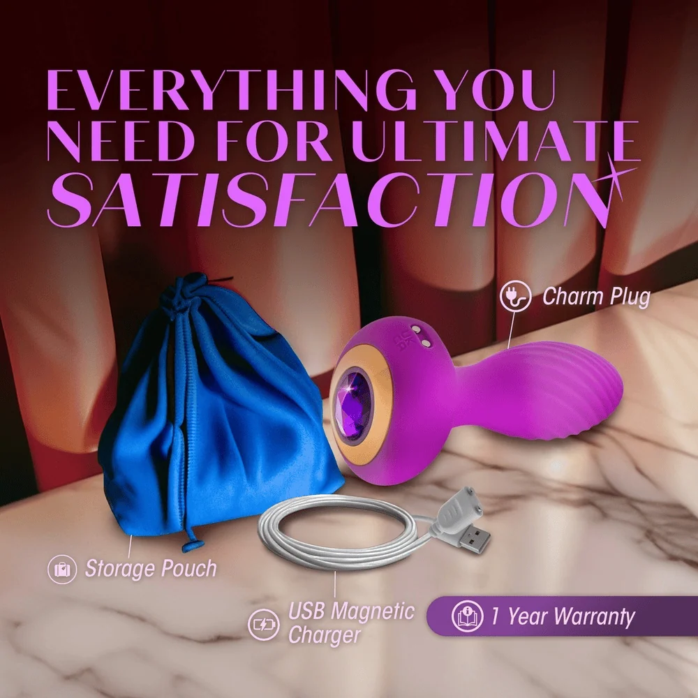 Blush Oh My Gem Charm Anal Plug with Glowing Amethyst Base