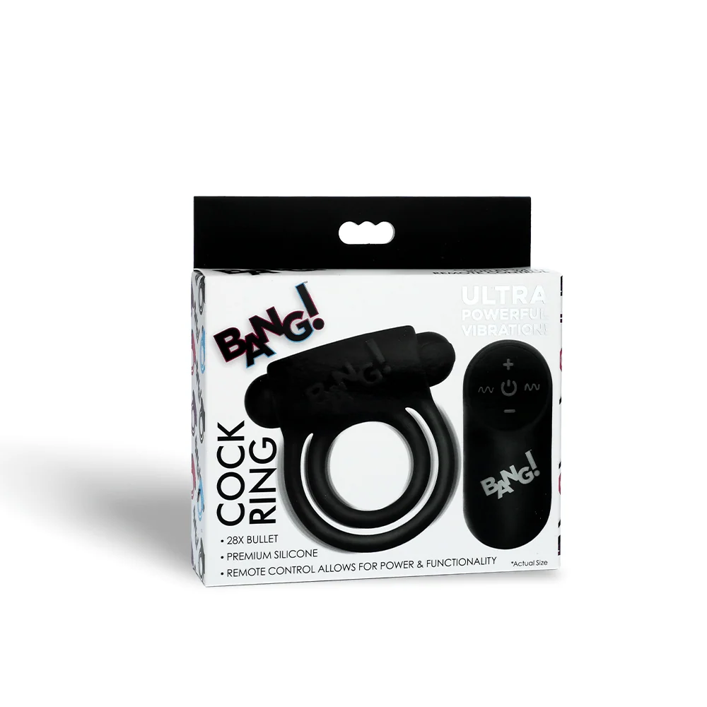 Bang! Remote Control Cock Ring With Two Stretchy Silicone Rings