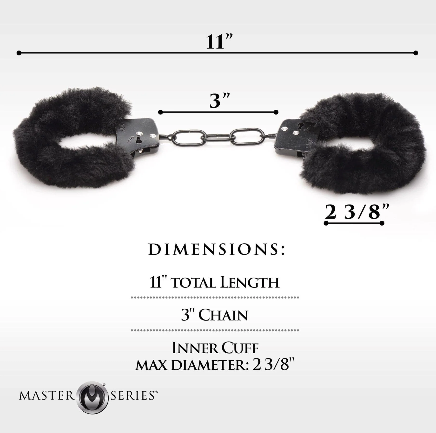 Master Series Furry Handcuffs In Red Faux Fur