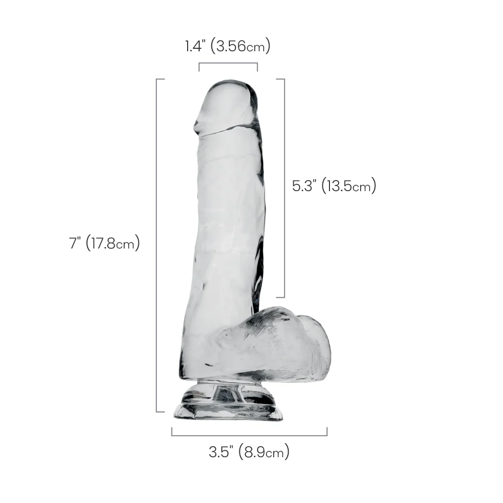 King Cock Clear Cock With Balls, Realistic Suction Cup Dildo