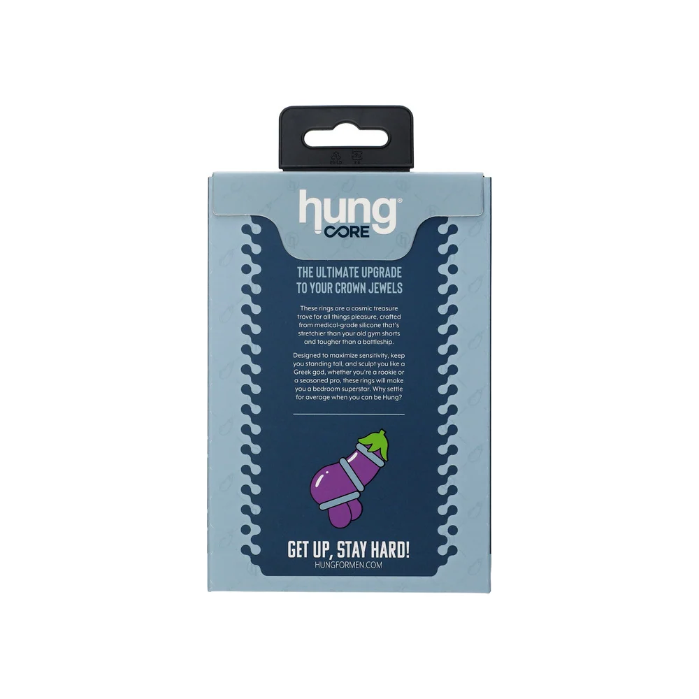 Hung Thick 3-Ring Set Platinum-Grade Silicone Cock Rings