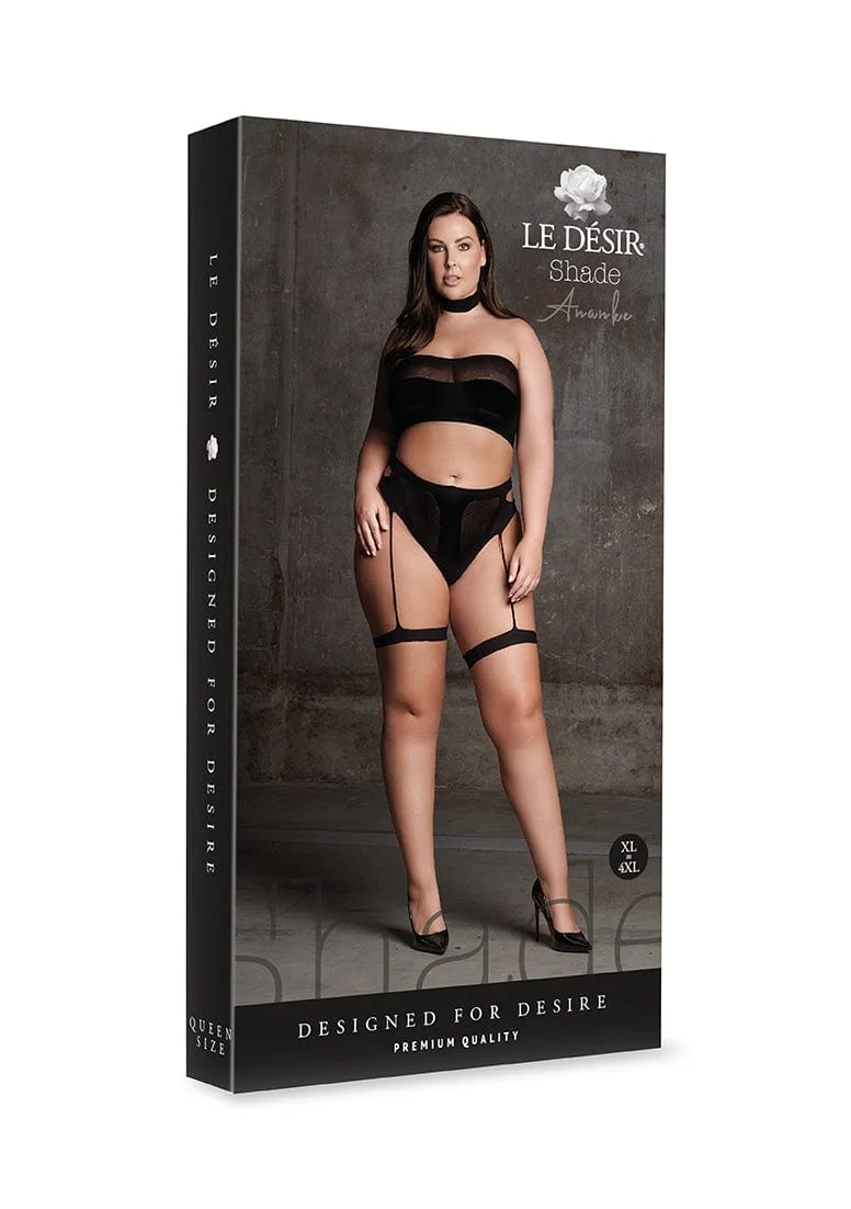 Le Desir Ananke XII Three-Piece Set with Garters and Choker