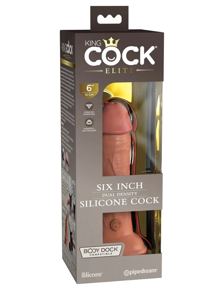 King Cock Elite 6 Inch Dual Density Silicone Cock Dildo