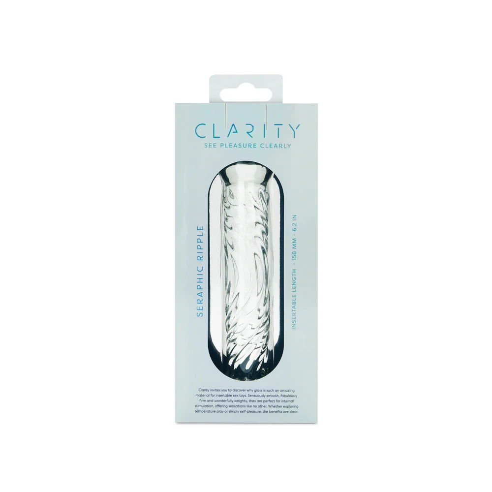 Clarity Seraphic Ripple 6.2-Inch Textured Glass Dildo with Wave Ridges