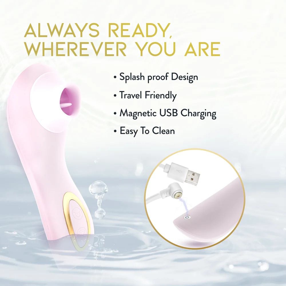 Blush Delice Fleur Fluttering Tongue and Suction Clitoral Vibrator
