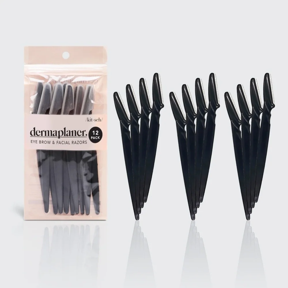 Kitsch Recycled Plastic Dermaplaners 12pc Facial Exfoliator Set