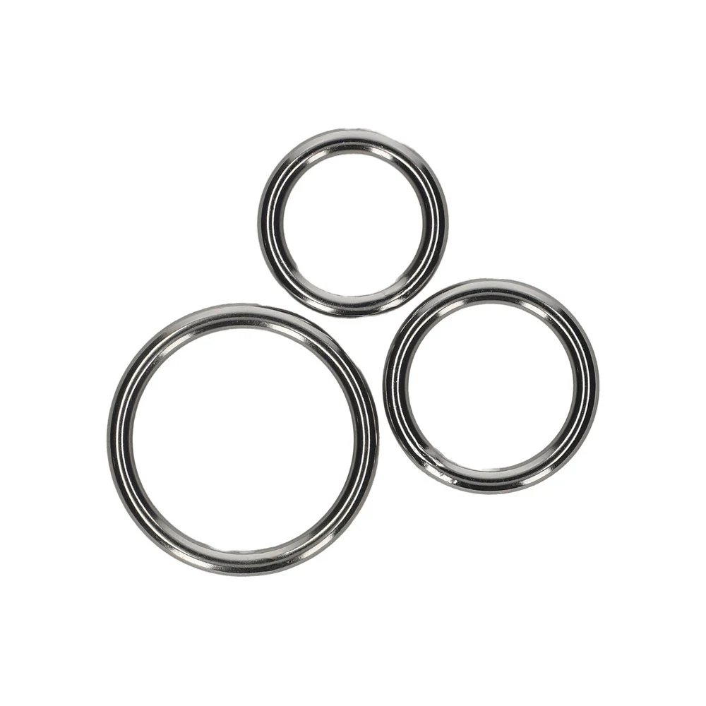 Hung Steel 3-Ring Set Weighted Stainless Steel Cock Rings