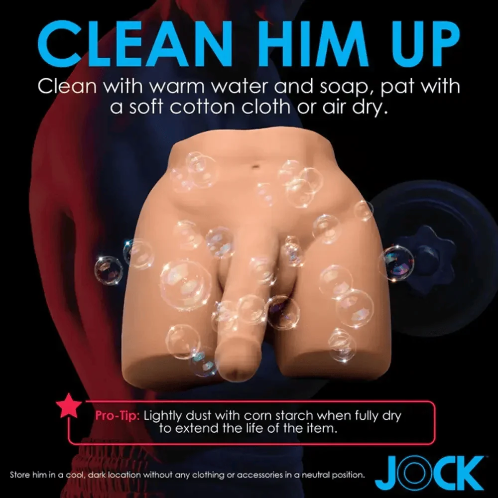 Jock Auto-Squeezing and Vibrating Male Masturbator with Poseable Dildo
