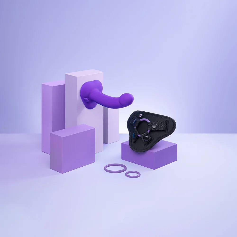 B-Vibe 初学者震动弯曲束带式假阳具套装