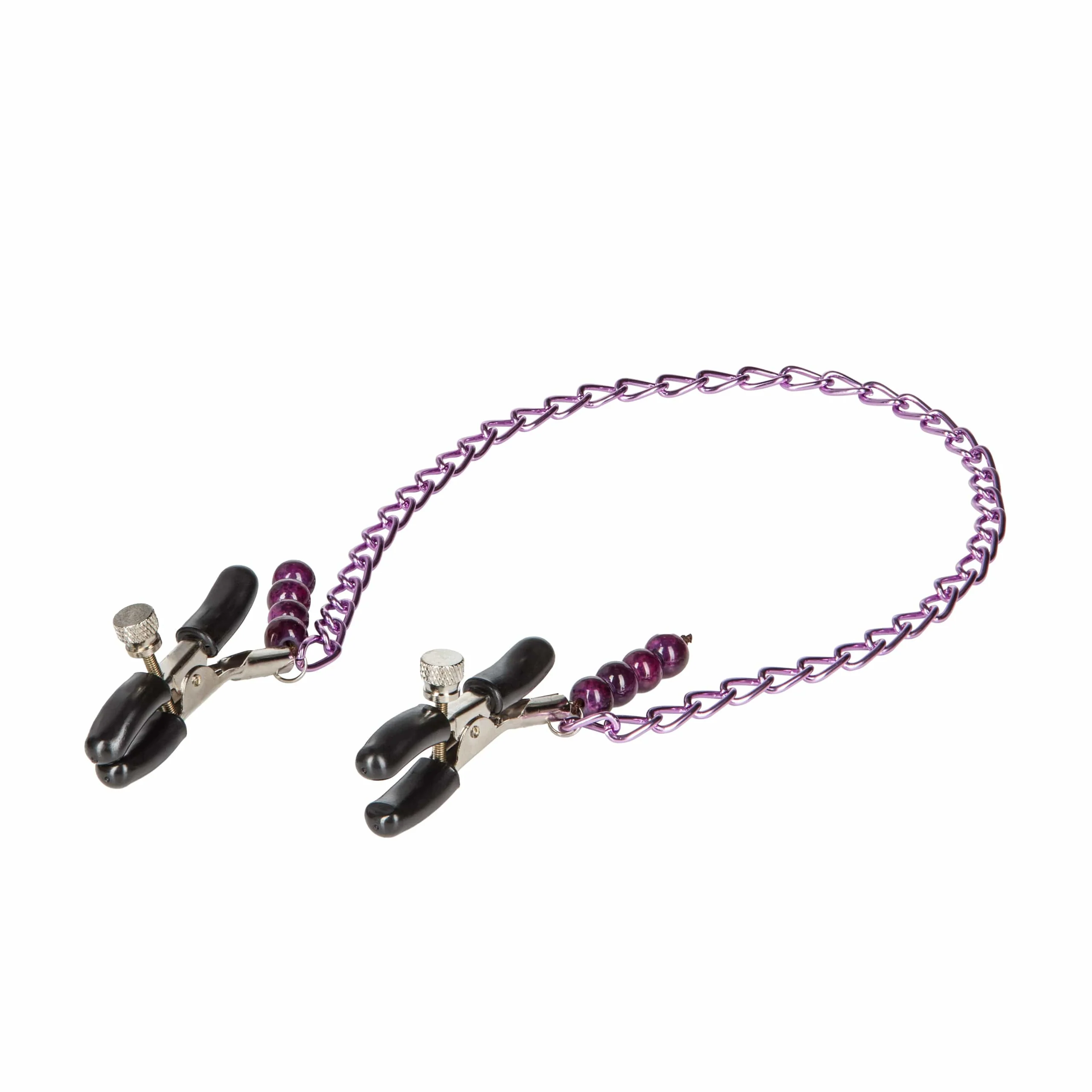 Nipple Play Purple Chain Nipple Clamps with Adjustable Grip