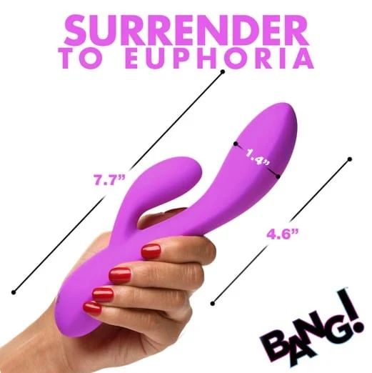 Bang! 10X Flexible Silicone Rabbit Vibrator for Dual Stimulation