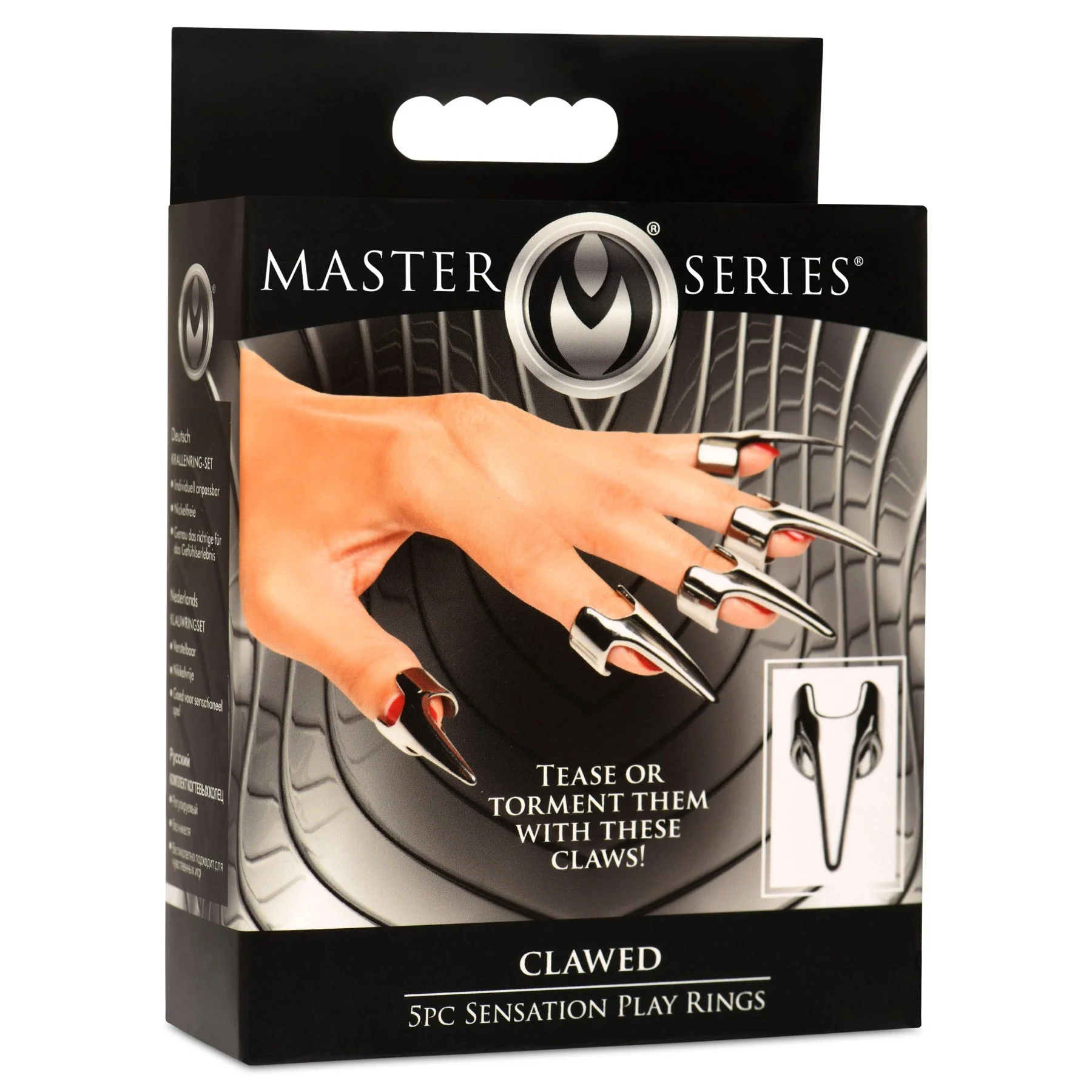 Master Series Clawed 五件套不锈钢快感戒指套装