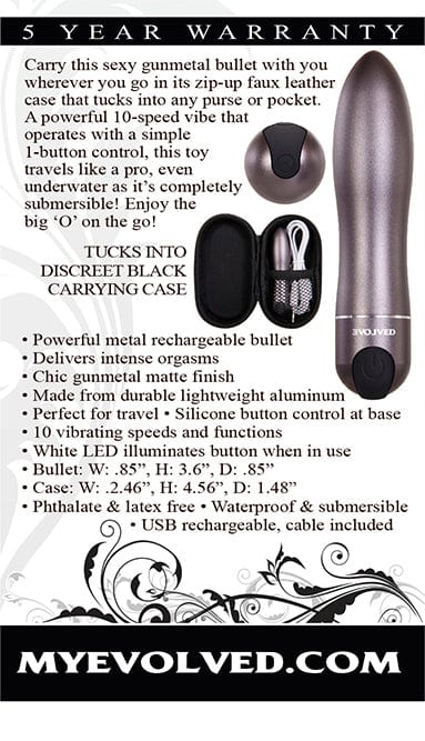 Evolved Novelties Travel-Gasm Rechargeable Bullet Vibe with Carry Case