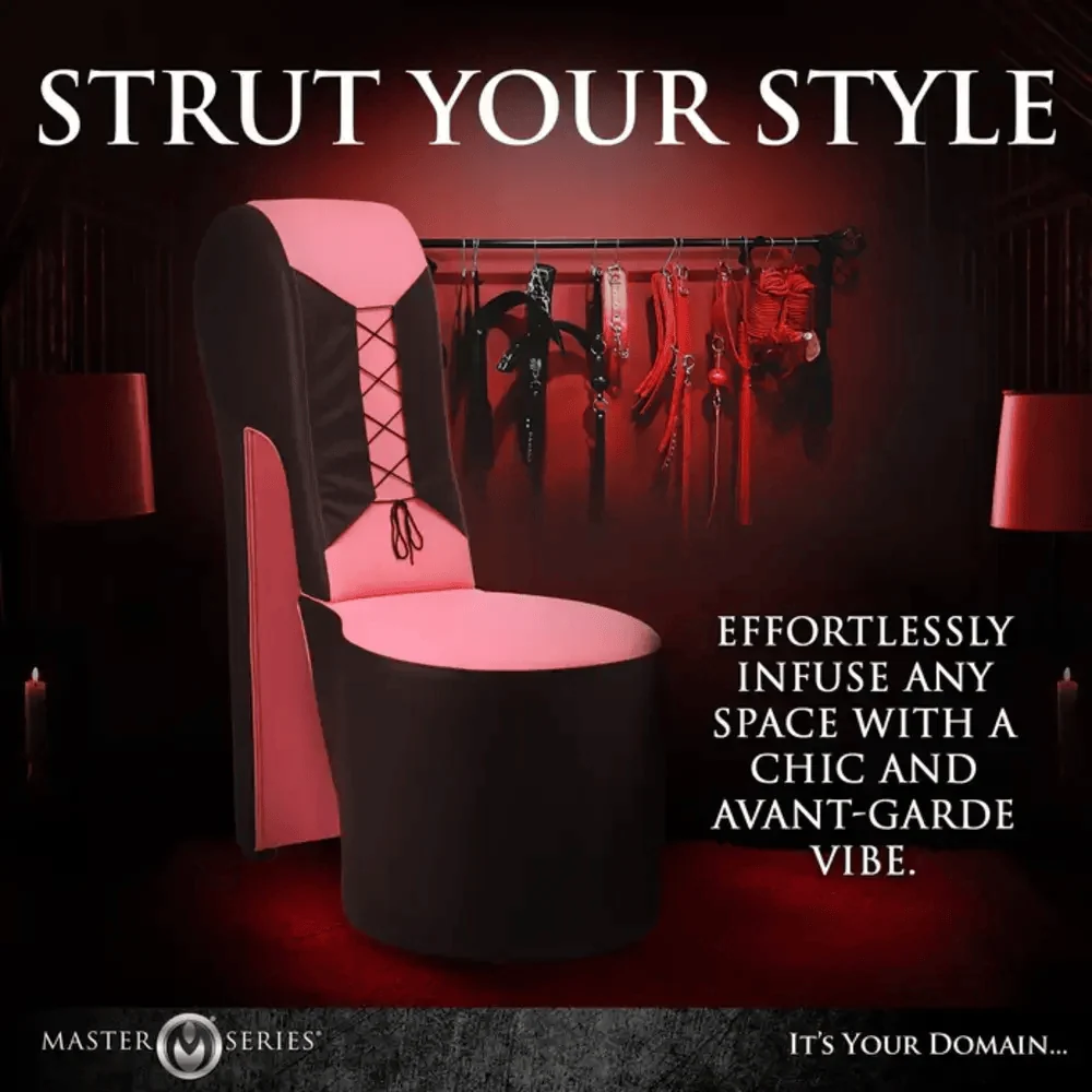 Master Series Stiletto BDSM Sex Chair in Pink and Black