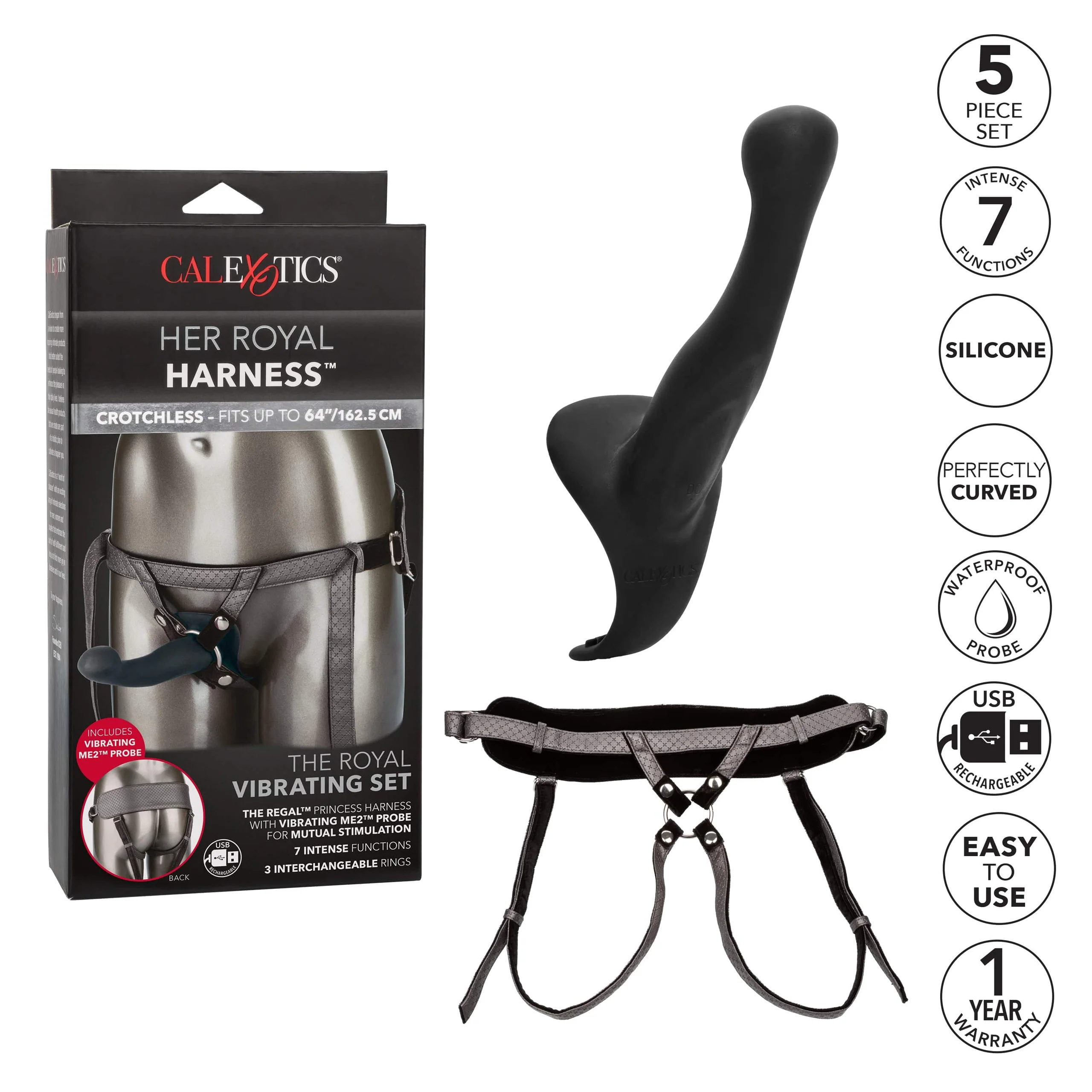 Her Royal Harness The Royal Vibrating Set with Probe and Three Rings