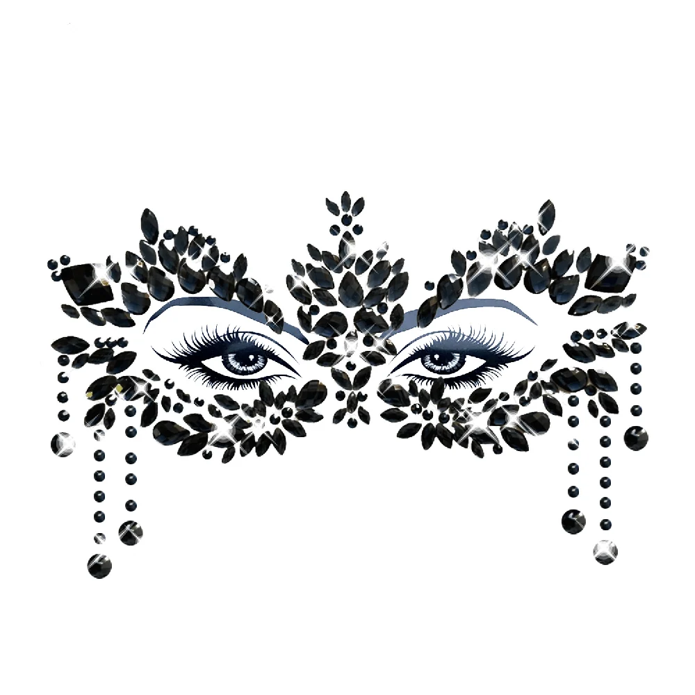 Neva Nude Prima Donna Black Crystal Masquerade Face Sticker