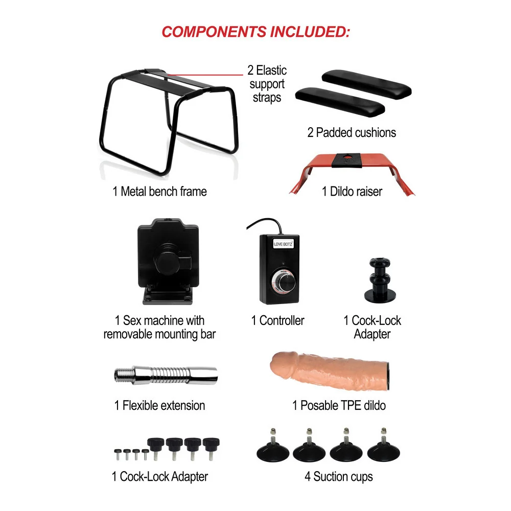 Lovebotz 4-in-1 Bangin Bench 含性爱机器和假阳具