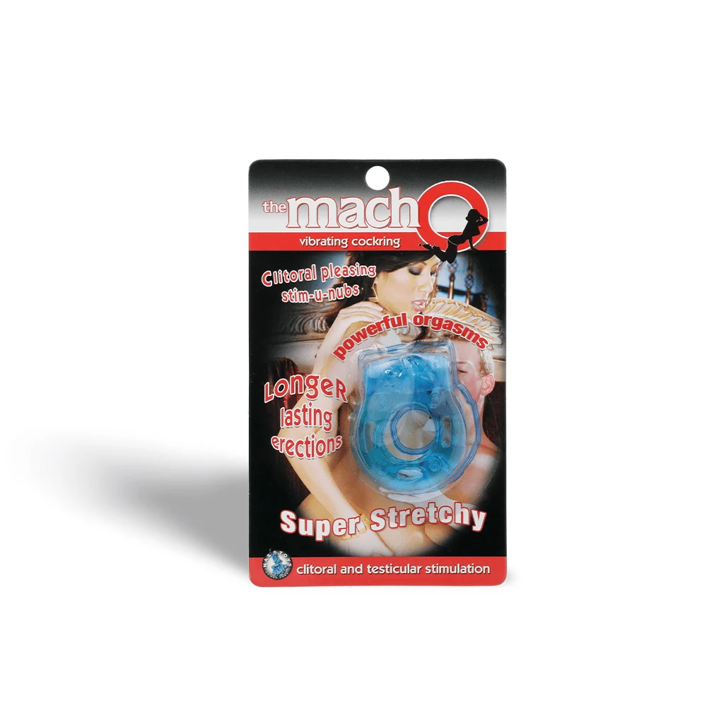 Macho Collection Stretchy Vibrating Cock Ring with Nubby Ticklers