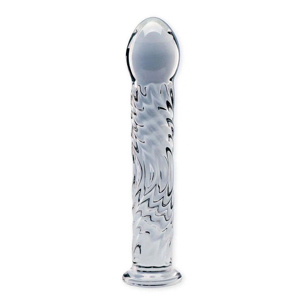 Clarity Seraphic Ripple 6.2-Inch Textured Glass Dildo with Wave Ridges