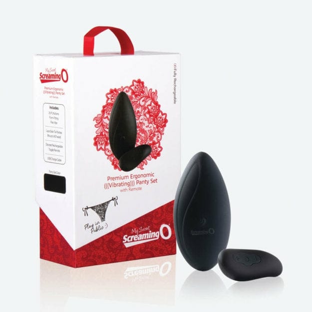 Screaming O Remote Panty Set in Black with 20-Function Vibe