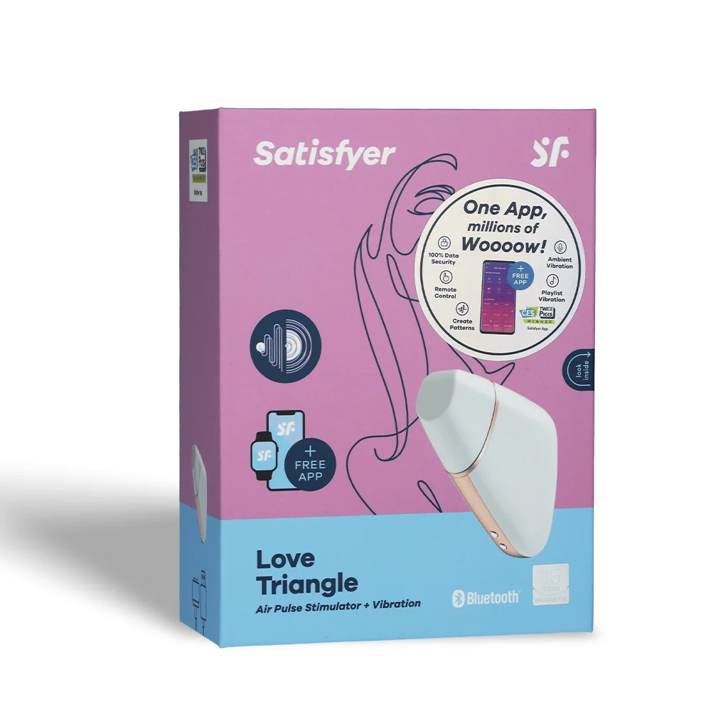 Satisfyer Love Triangle 阴蒂振动器，白色款，带压力波功能