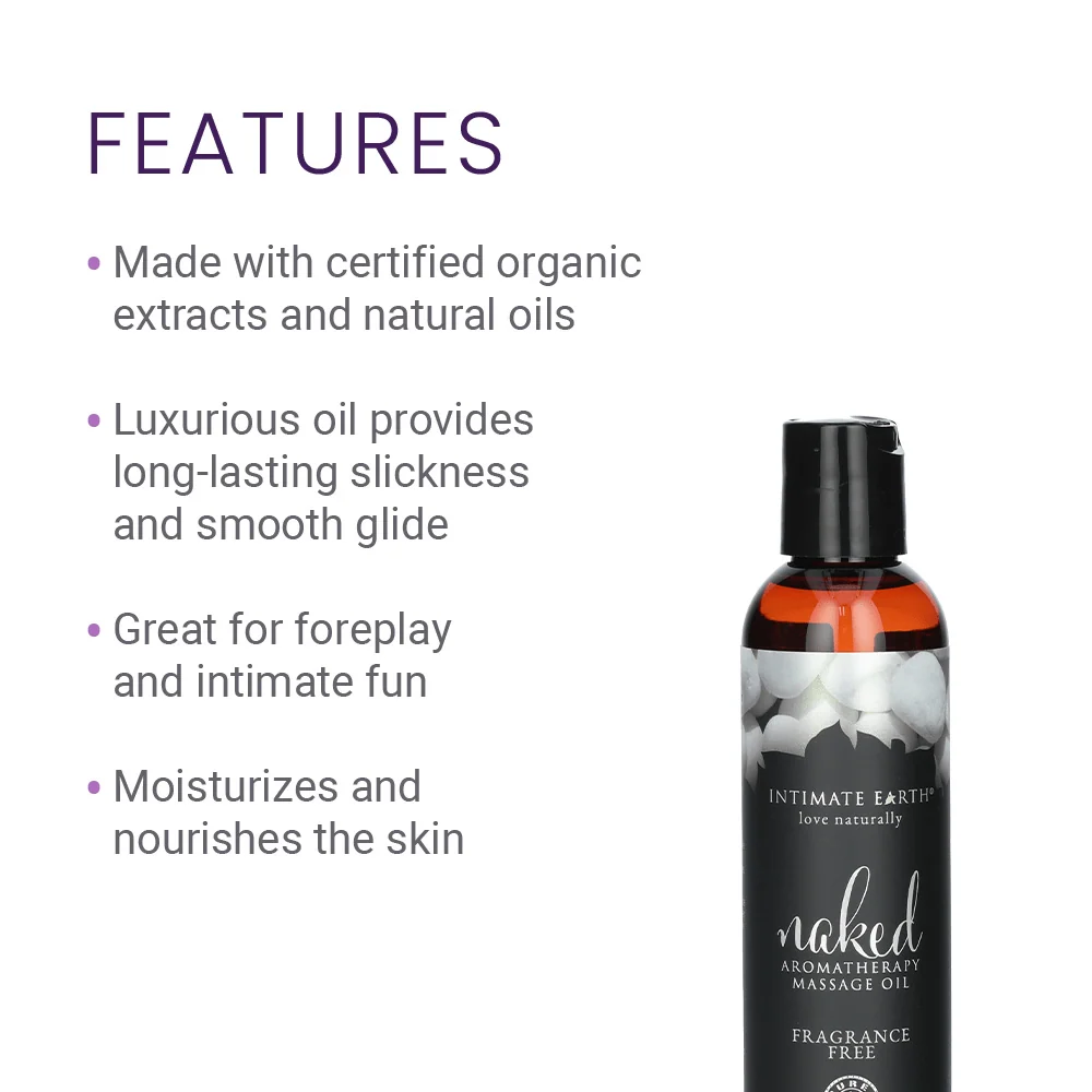 Intimate Earth Massage Oil in Fresh Cut Grass Scent