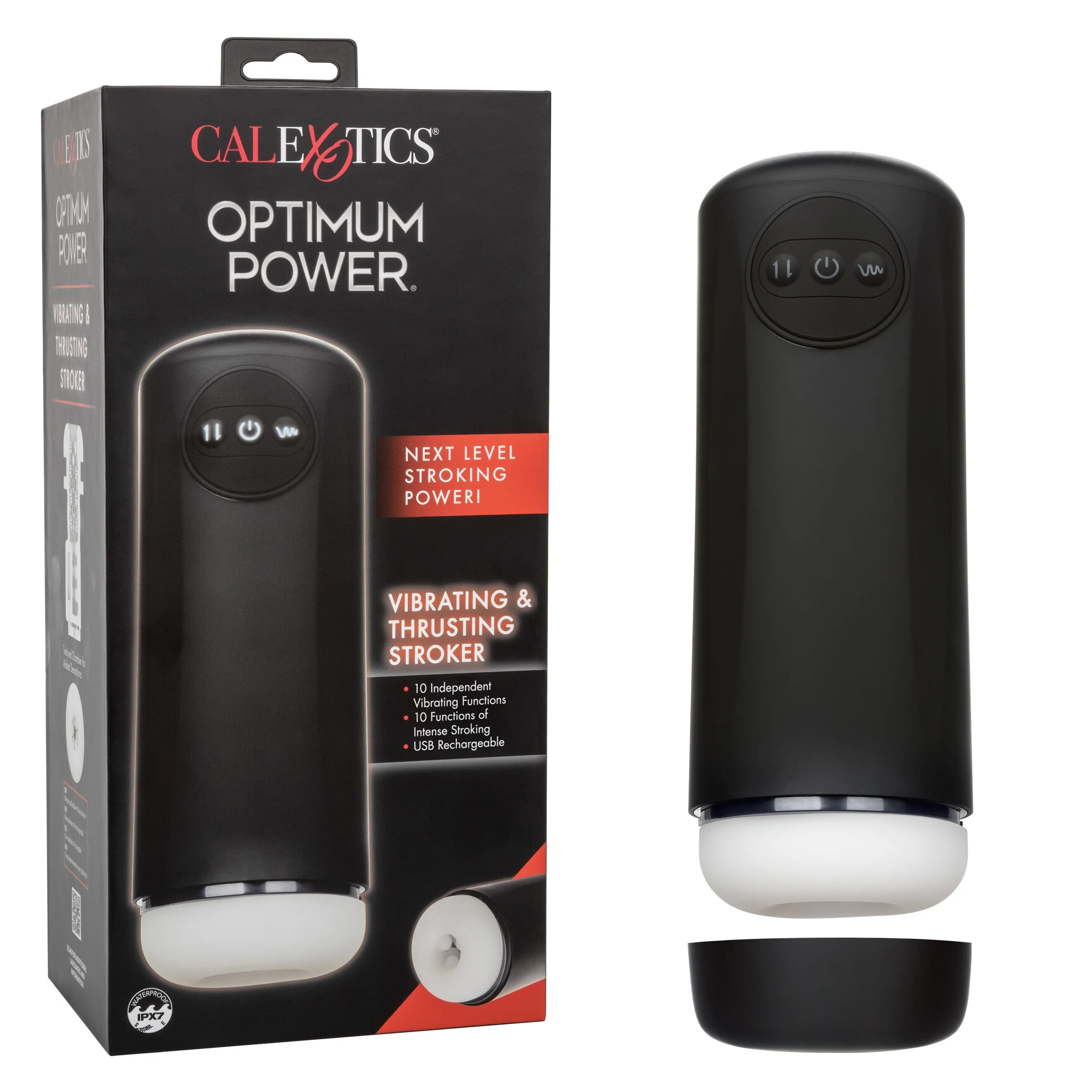 Optimum Power Vibrating & Thruster Stroker Rechargeable Masturbator