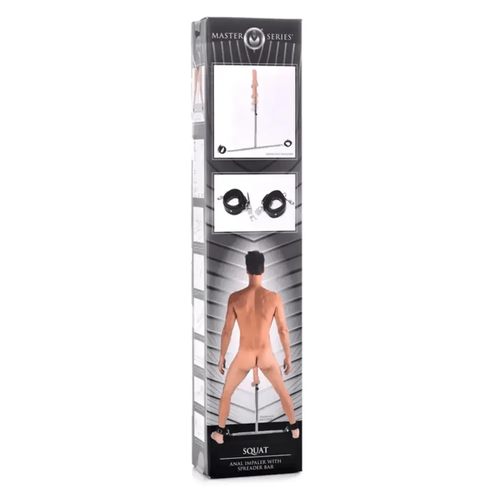 Master Series Squat Anal Impaler with Adjustable Spreader Bar and Ankle Cuffs