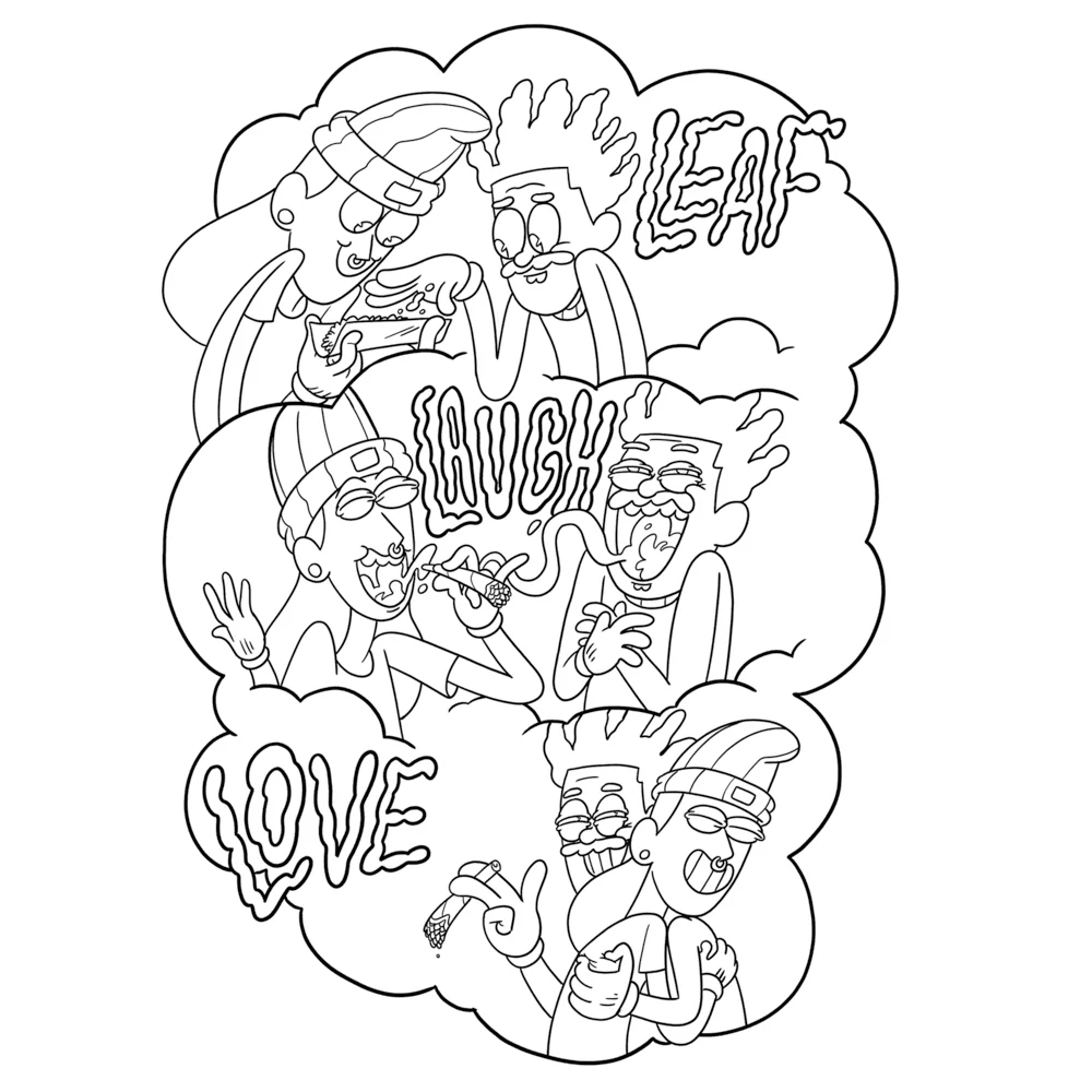 It's 4:20, Time To Color 成人涂色书，作者 WoodRocket