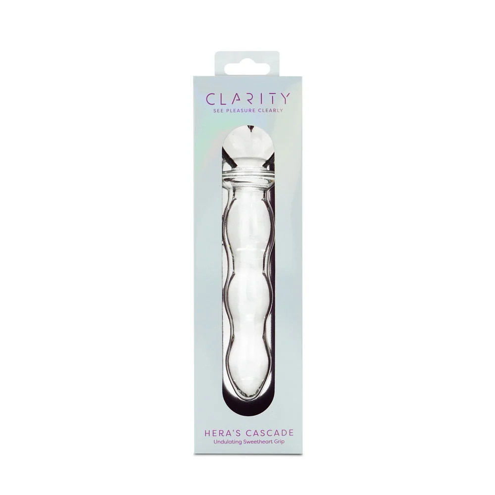 Clarity Hera's Cascade 5.9-Inch Glass Dildo with Heart-Shaped Handle