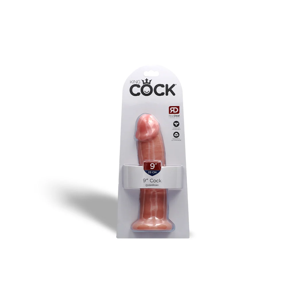 King Cock 9" Realistic Dildo for Harness and Suction Play