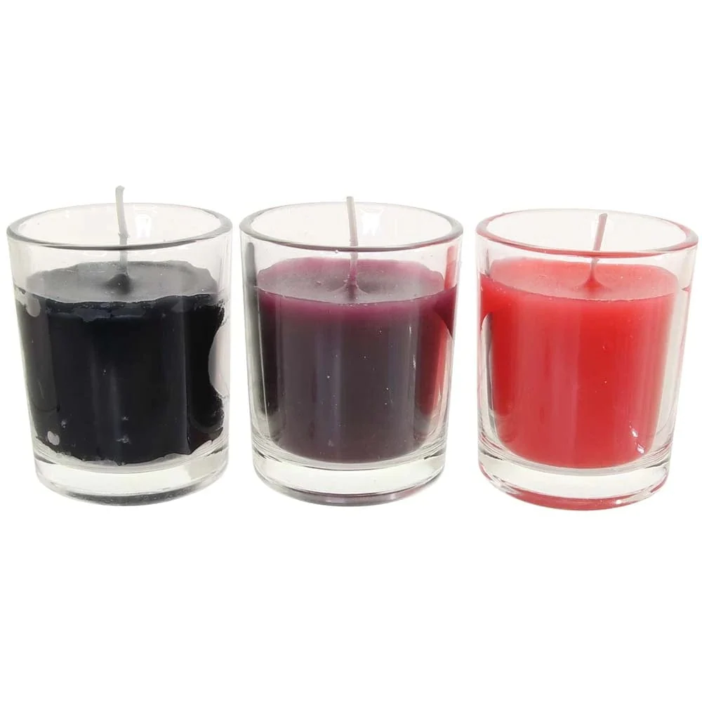 Master Series Flame Drippers Drip Candle Set in Black, Purple and Red