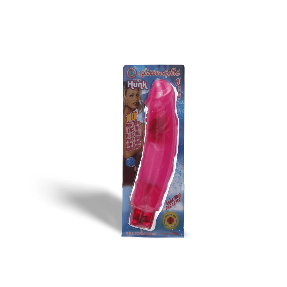 Glitter Gelle 10-Function Hunk Vibrator in Pink