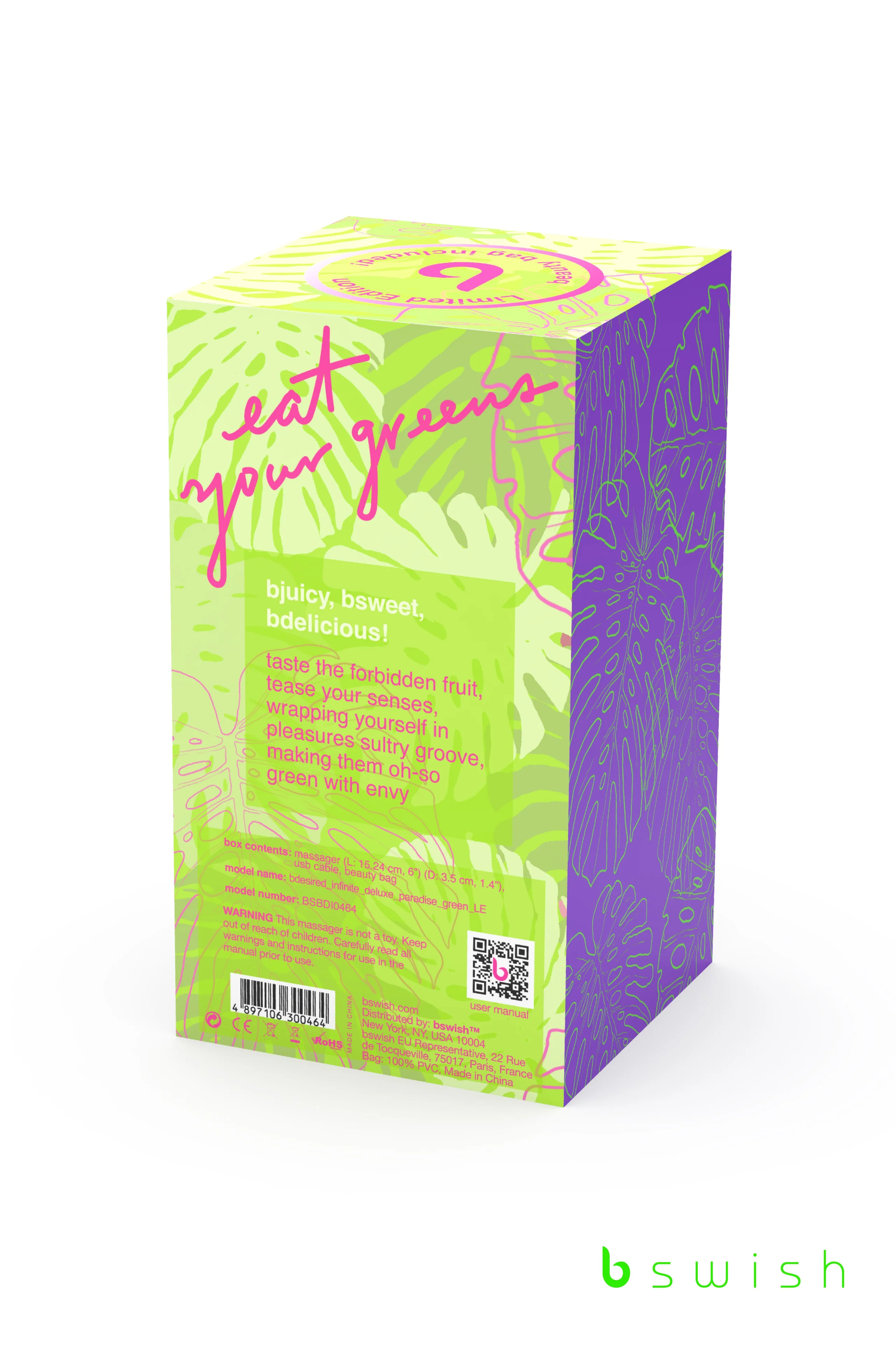 bDesired Infinite Deluxe Beauty Vibrator by bSWISH in Paradise Green