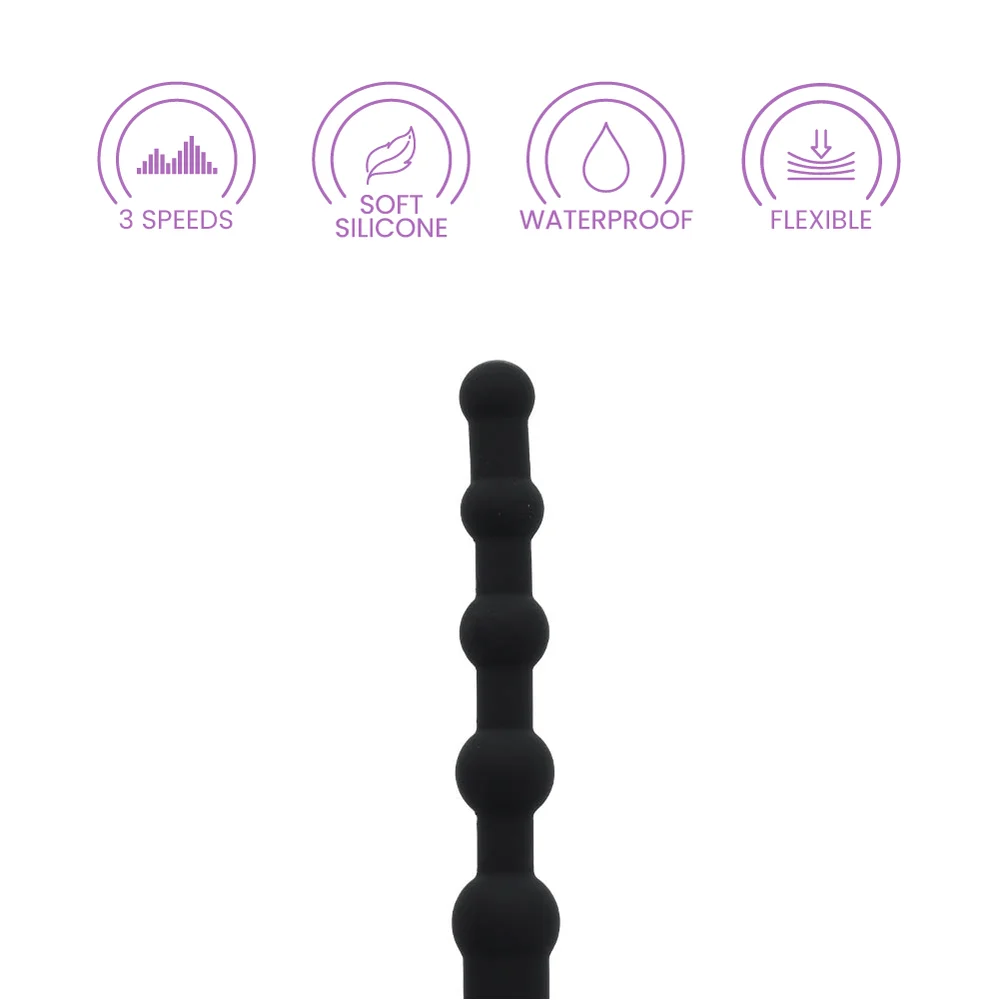 Booty Call Booty Flexer Black Silicone Beaded Probe with 3 Speeds