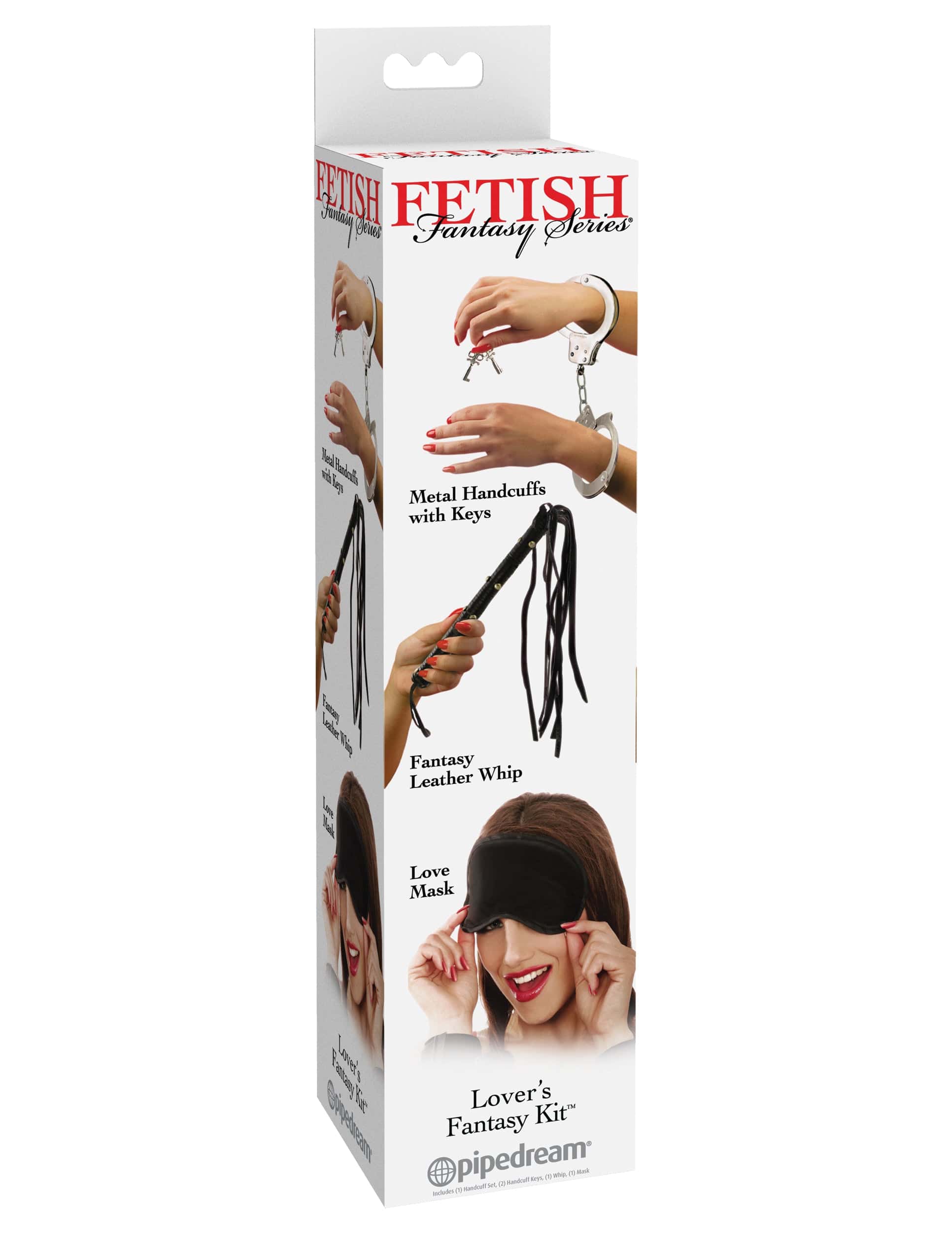 Fetish Fantasy 系列情侣情趣套装，含皮鞭和手铐