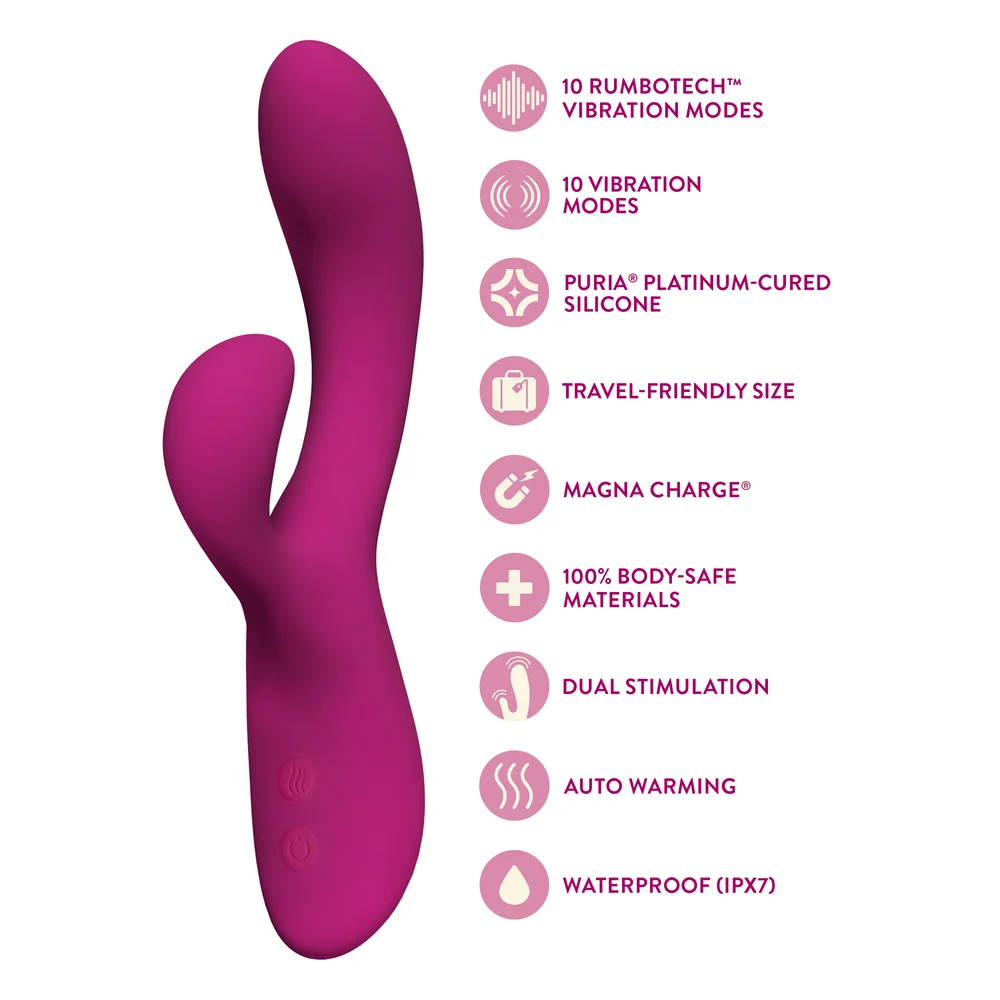 Blush Quinn Warming Rabbit Vibrator with 10 Vibration Modes