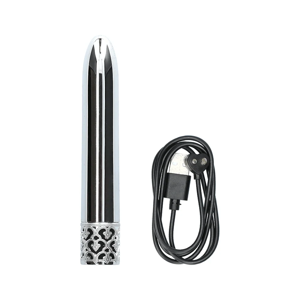 Royal Gems Shiny Slim Metal Rechargeable Vibrator