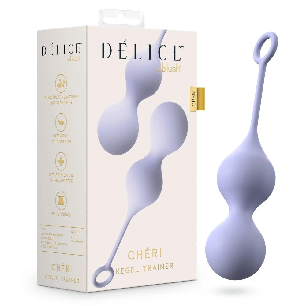 Blush Delice Cheri Weighted Silicone Kegel Trainer With Retrieval Loop