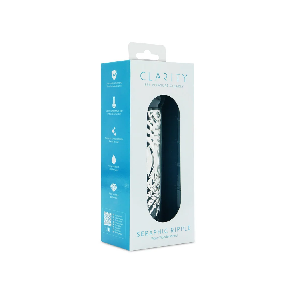 Clarity Seraphic Ripple 6.2-Inch Textured Glass Dildo with Wave Ridges
