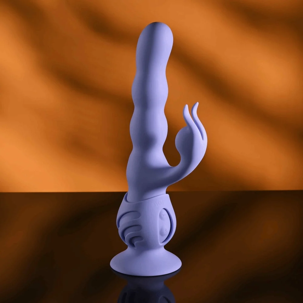 Evolved Wiggly Bunny 紫色旋转兔形振动棒（带吸盘底座）