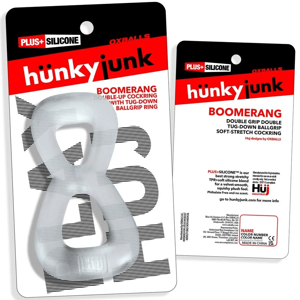 Oxballs Hunky Junk Clear Boomerang Silicone Cock Ring