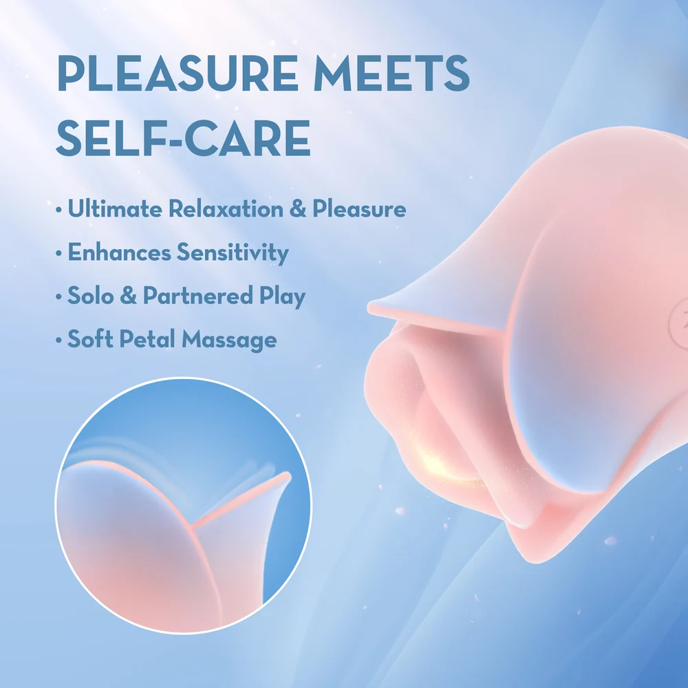 Blush Kissing Rose Tongue Clitoral Vibrator with 10 Modes