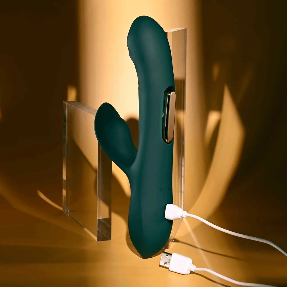 Evolved Heart of Gold Tapping Rabbit Vibrator with Gold Bars