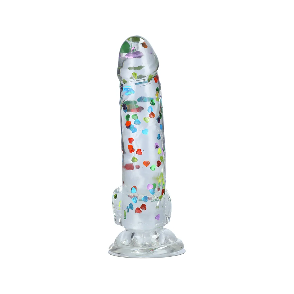 Naughty Bits® I Love Dick Heart-Filled Dong with Suction Cup Base