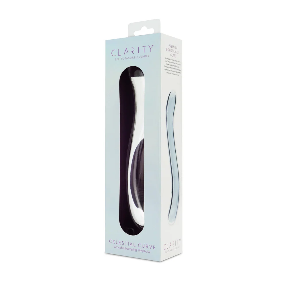 Clarity Celestial Curve 7.1-Inch Double-Ended Borosilicate Glass Dildo