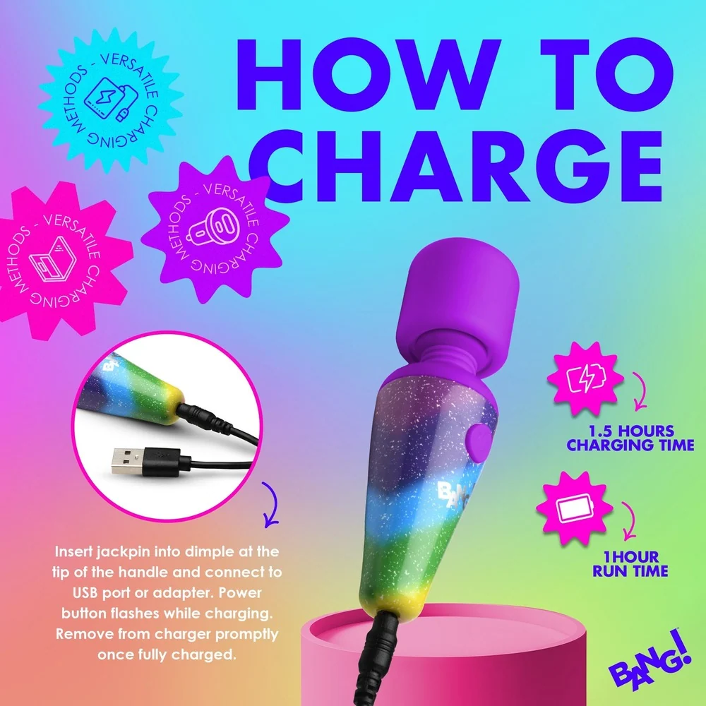 Bang! Rainbow Mini Massage Wand Vibrator